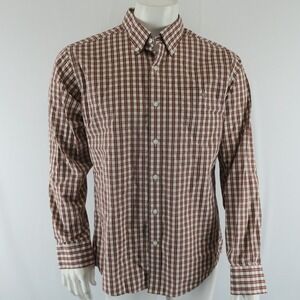 Men's Brown Checkered Casual Button Down Shirt